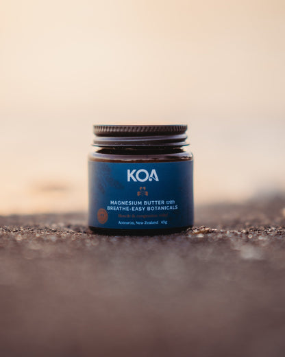 Magnesium with Breathe-easy botanicalson the beach